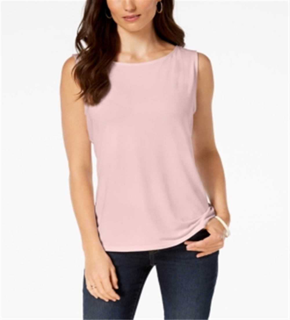 Top feminino com decote canoa Charter Club, rosa, tamanho grande