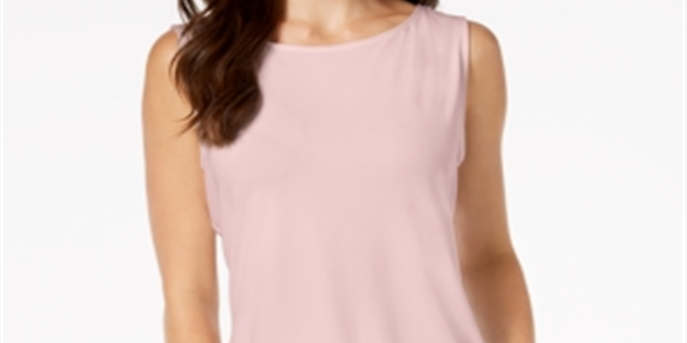 Top feminino com decote canoa Charter Club, rosa, tamanho grande