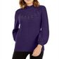 Suéter Alfani Feminino Gola Falsa Enfeitado Roxo Tamanho Pequeno P