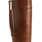 Botas de montaria femininas Material Girl Winnnie com bico fechado e acima do joelho, tamanho 9,5, marrom