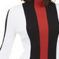 Blusa feminina listrada com decote simulado e blocos de cores, preta, tamanho extragrande, da INC International Concepts