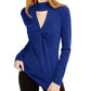 INC International Concepts Camiseta feminina com recorte liso e manga comprida com decote em V, tamanho XS