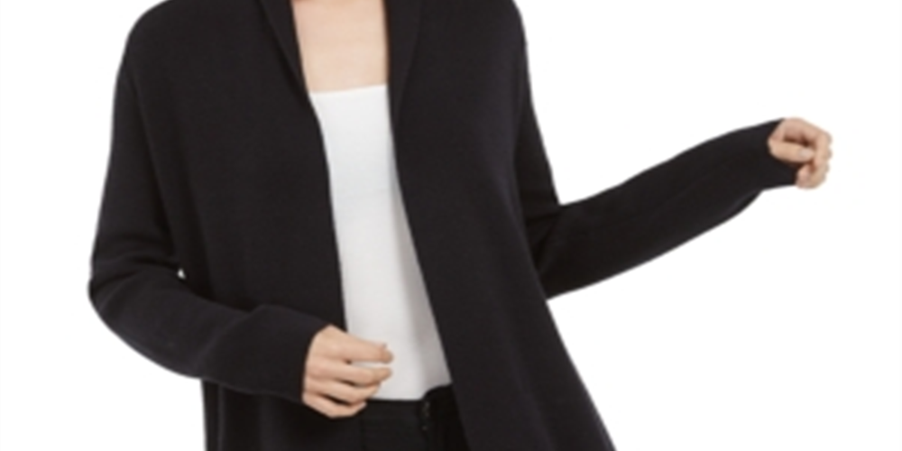 Cardigan Duster Feminino INC International Concepts Preto Tamanho X-Grande