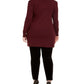 Túnica feminina plus size INC International Concepts com ombros bufantes e decote em V, vermelha, tamanho 3X
