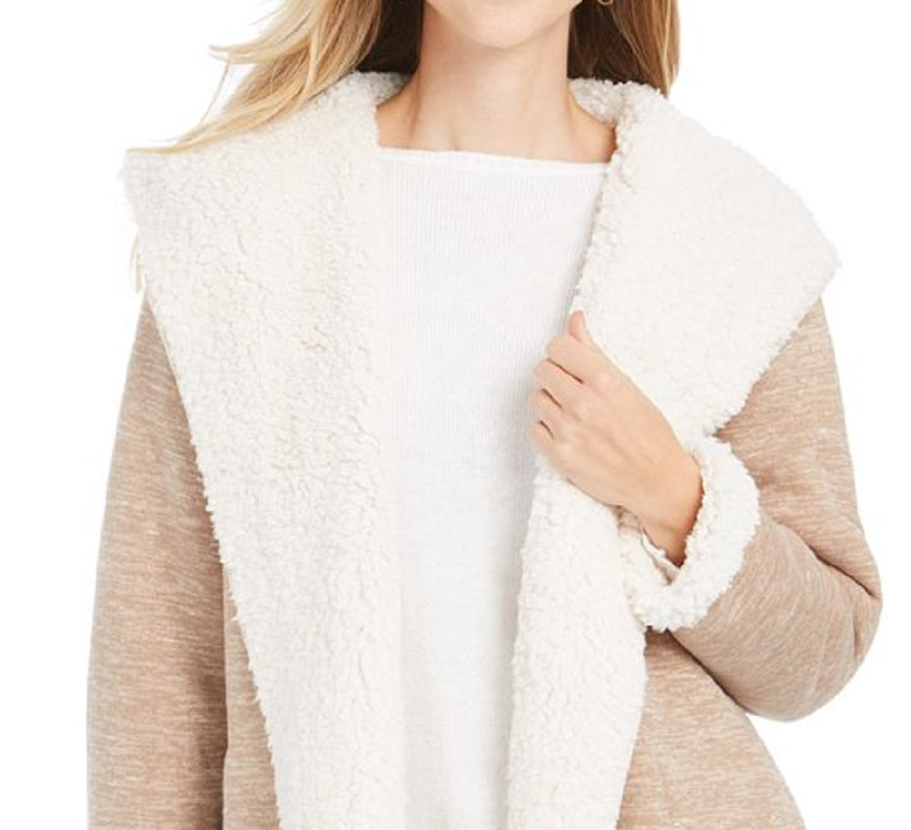 Cardigan feminino com capuz e forro de sherpa da Style &amp; Co, marrom, tamanho grande