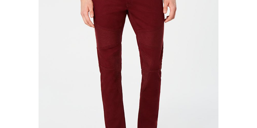 Calça Jeans Skinny Moto Stretch Masculina INC International Concepts Vinho Tamanho 40X30
