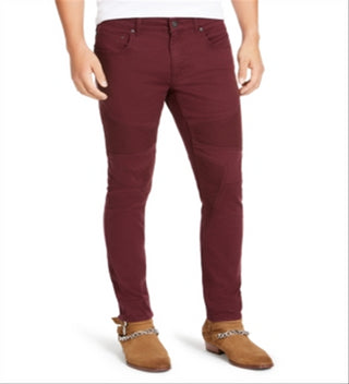 Calça Jeans Skinny Moto Stretch Masculina INC International Concepts Vinho Tamanho 40X30