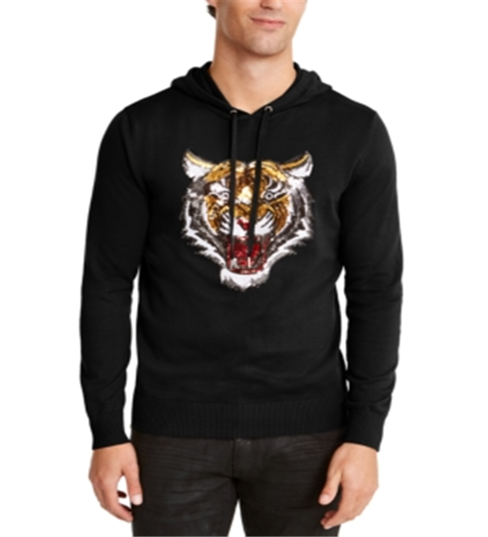 Suéter com capuz Rawr masculino da INC International Concepts, preto, tamanho grande