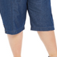 Calça Capri Jeans Karen Scott Plus Cotton Feminina Azul Tamanho 0X