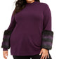 Suéter feminino Alfani com gola falsa, roxo, tamanho 0X