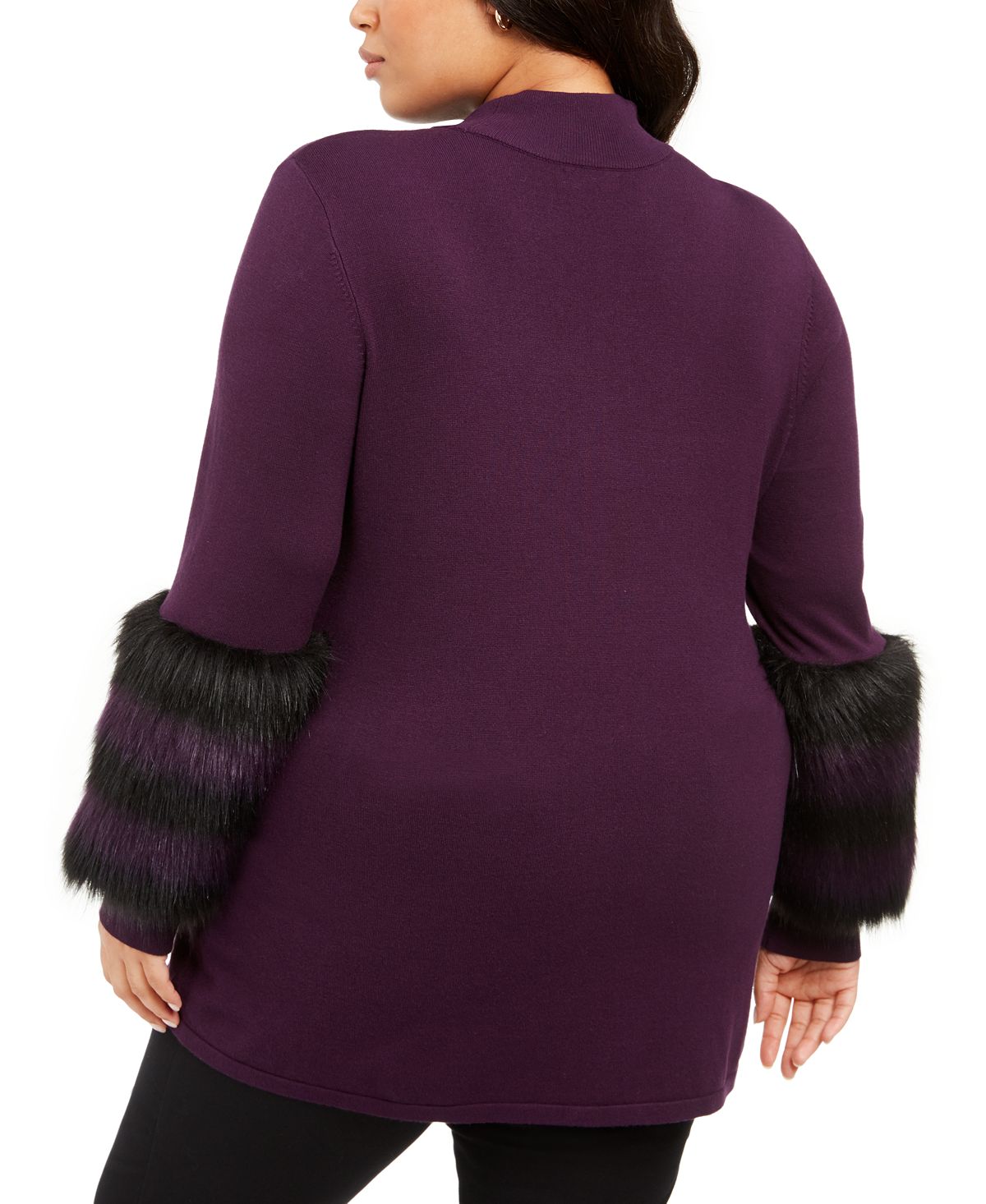 Suéter feminino Alfani com gola falsa, roxo, tamanho 0X