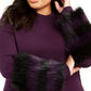 Suéter feminino Alfani com gola falsa, roxo, tamanho 0X