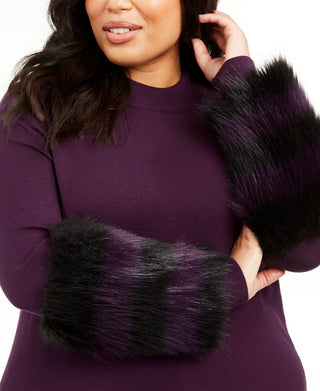 Suéter feminino Alfani com gola falsa, roxo, tamanho 0X