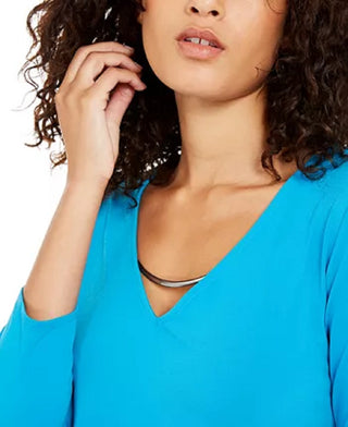 Blusa feminina Alfani Hardware azul tamanho pequeno