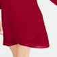 Vestido feminino com mangas amarradas e colar, tamanho XX-G, vermelho, da coleção JM