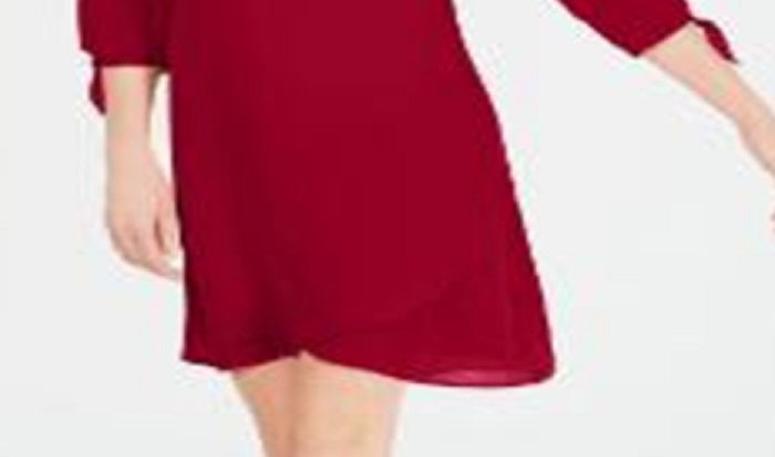 Vestido feminino com mangas amarradas e colar, tamanho XX-G, vermelho, da coleção JM