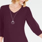 Vestido feminino com mangas amarradas e colar, tamanho vinho, pequeno, XL