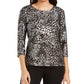 Top feminino com bolinhas em jacquard e gel da coleção JM, preto, tamanho pequeno
