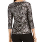 Top feminino com bolinhas em jacquard e gel da coleção JM, preto, tamanho pequeno