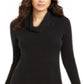 Vestido suéter feminino com gola alta e manga comprida, estilo &amp; co, preto, tamanho extragrande