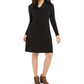 Vestido suéter feminino com gola alta e manga comprida, estilo &amp; co, preto, tamanho extragrande