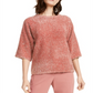 Suéter feminino Alfani Tinsel manga quadrada rosa tamanho pequeno P/M