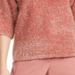 Suéter feminino Alfani Tinsel manga quadrada rosa tamanho pequeno P/M