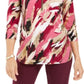 Blusa feminina com estampa de zíper JM Collection, roxa, tamanho médio