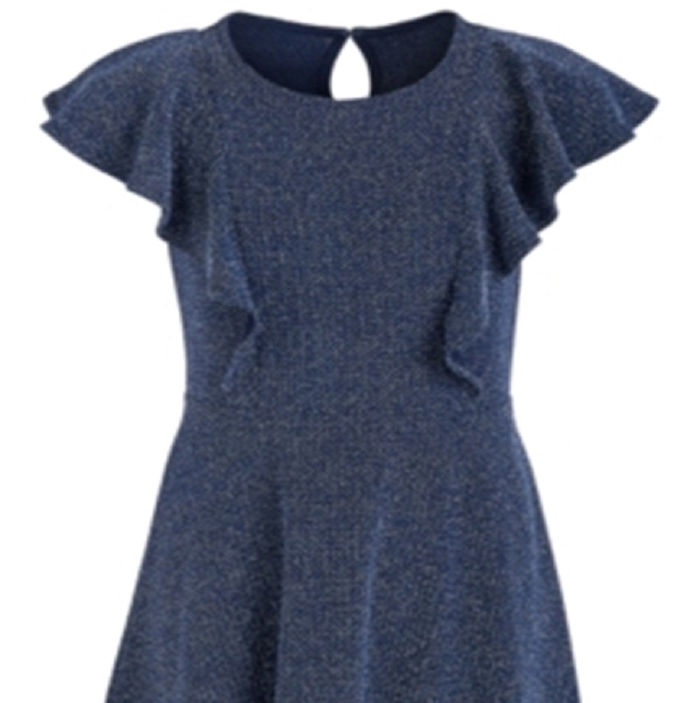 Vestido de malha metálica esvoaçante Epic Threads Big Girl's, azul, tamanho grande