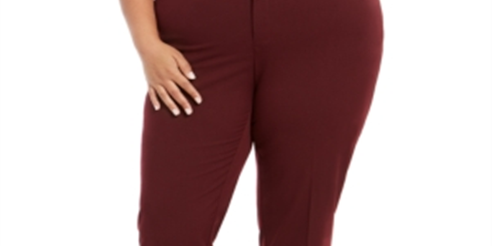 Calça feminina plus size com perna justa e tornozelo Charter Club, vermelha, tamanho 28W