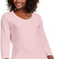 Karen Scott Blusa de algodão com decote em V e ilhós feminina, rosa, tamanho P