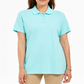 Camisa polo feminina Karen Scott de algodão, azul, tamanho grande