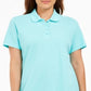 Camisa polo feminina Karen Scott de algodão, azul, tamanho grande
