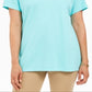 Camisa polo feminina Karen Scott de algodão, azul, tamanho grande