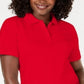 Camisa polo feminina Karen Scott de algodão, vermelha, tamanho médio