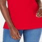 Camisa polo feminina Karen Scott de algodão, vermelha, tamanho médio