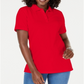 Camisa polo feminina Karen Scott de algodão, vermelha, tamanho médio