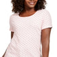 Camiseta feminina Karen Scott com estampa de bolinhas, rosa, tamanho grande