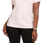 Camiseta feminina Karen Scott com estampa de bolinhas, rosa, tamanho grande