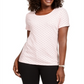 Camiseta feminina Karen Scott com estampa de bolinhas, rosa, tamanho grande