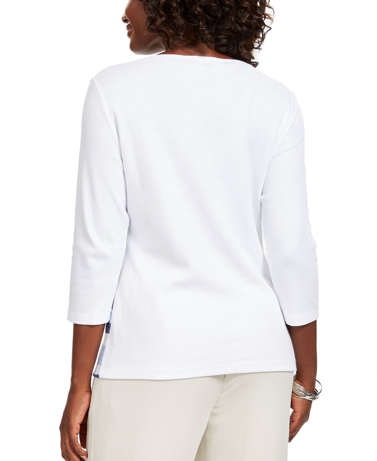 Karen Scott Blusa Listrada Feminina Azul Tamanho Pequeno G