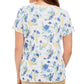 Camiseta feminina Karen Scott com estampa de gola redonda, branca, tamanho grande