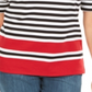 Karen Scott Blusa Listrada Feminina Gola Canoa Vermelha Tamanho Grande