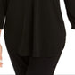 JM Collection Top Feminino com Zíper Enfeitado, Preto, Tamanho X-S