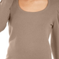 Suéter feminino de cashmere com manga bufante INC International Concepts, marrom, tamanho XS