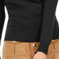 Suéter de cashmere feminino com sobrepeliz da INC International Concepts, preto, tamanho X-S