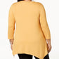 JM Collection Top feminino com decote em V e bainha em lenço, amarelo, tamanho extrapequeno
