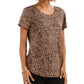 Camiseta feminina de algodão com estampa de leopardo Style &amp; Co, marrom, tamanho grande