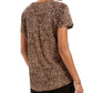 Camiseta feminina de algodão com estampa de leopardo Style &amp; Co, marrom, tamanho grande