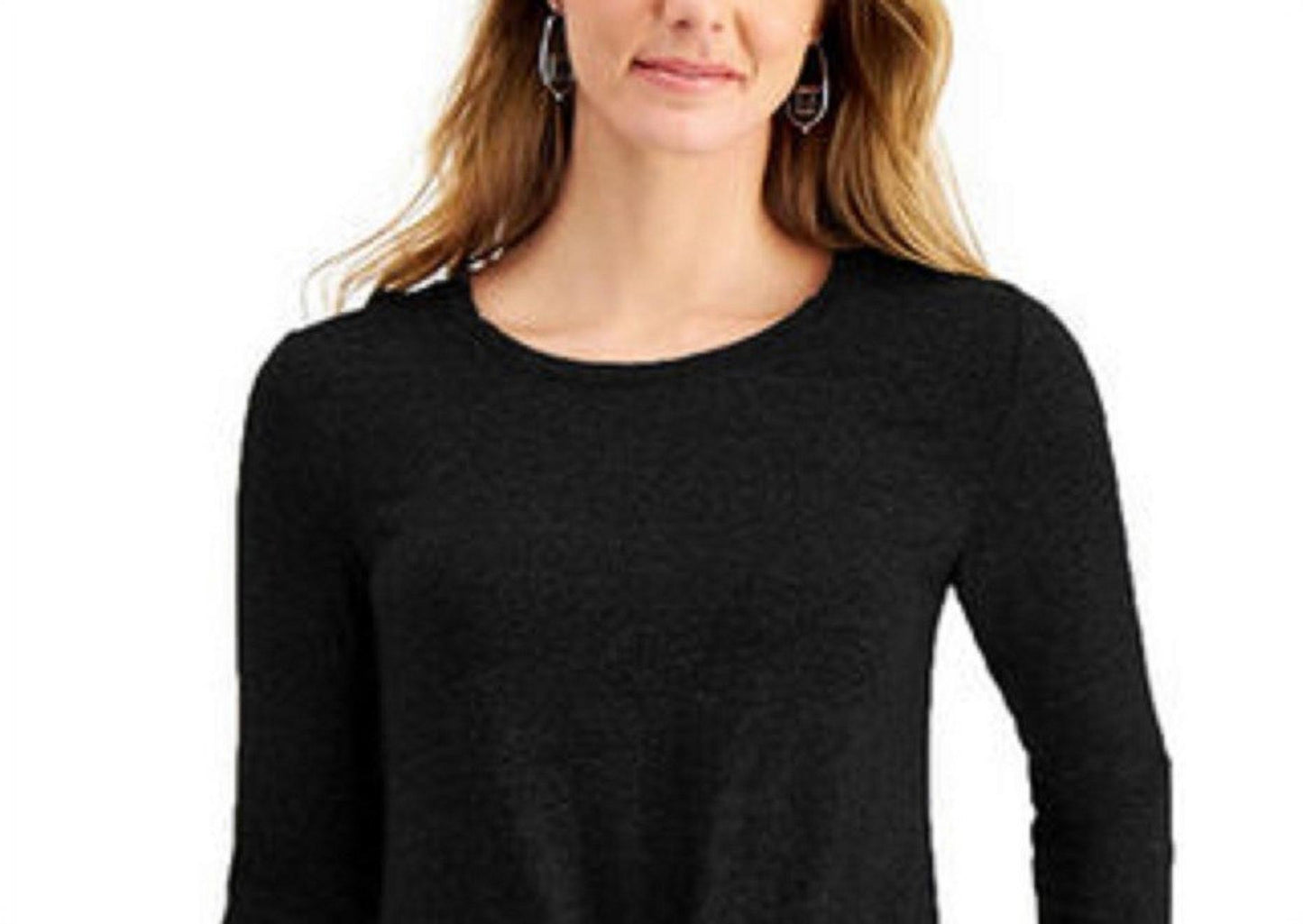 Top feminino preto com frente torcida, tamanho extrapequeno, da Style &amp; Co